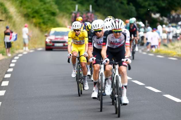 Tour de France 2026 Stage 10 LE LIORAN, FRANCE - JULY 14 : Pogacar Tadej (SLO) of UAE Team Emirates XRG during stage 10 of the 113rd edition of Tour de France an UCI World Tour 2.UWT cycling road race stage for Men Elite of 167 km with start in Aurillac and finish in Le Lioran on July 14, 2026 in Le Lioran, France, 14 07 2026 Le Lioran France  Copyright: xLucaxBettinix