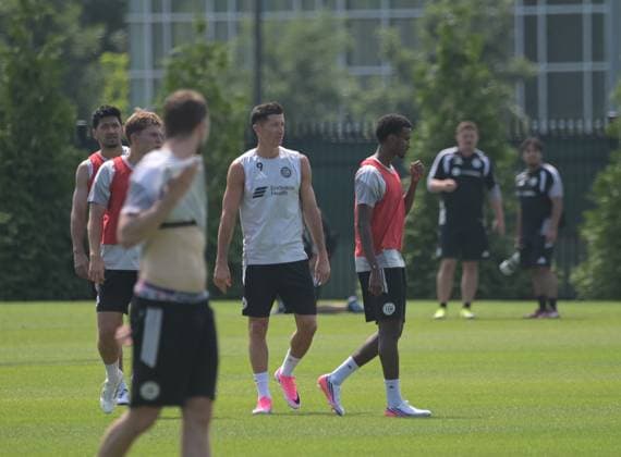 Lewandowski first training with Chicago fire CHICAGO, UNITED STATES - JULY 14: Poland s Robert Lewandowski attends in his first training session with his new club Chicago Fire FC at Endeavor Health Performance Center in Chicago, United States, on July 14, 2026. Jacek Boczarski Anadolu Chicago United States. Editorial use only. Please get in touch for any other usage.  Copyright: x2026xAnadoluxJacekxBoczarskix