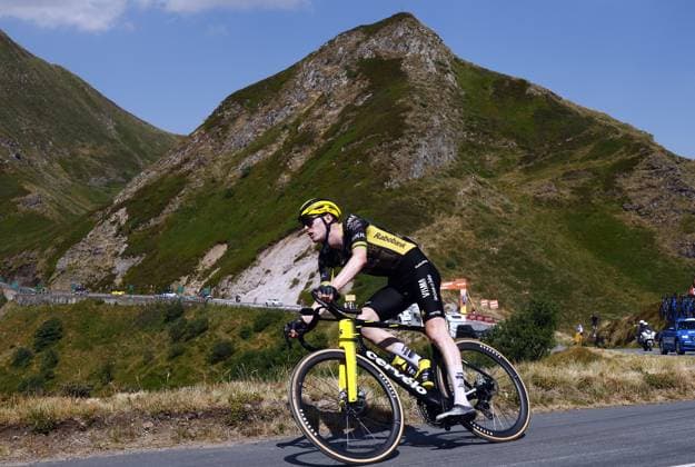 American Matteo Jorgenson of Team Visma-Lease a Bike pictured in action during the stage 10 of the 2026 Tour de France cycling race, a stage of 167km from Aurillac to Le Lioran, on Tuesday 14 July 2026. The 113th edition of the Tour de France starts on Saturday 4 July in Barcelona, Spain, and will finish in Paris, France on the 26th of July. POOLxLUCAxBETTINI  x181136918x