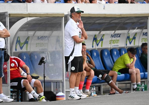 14.07.2026, xsltx, Fussball Testspiel, SV Darmstadt 98 - FC Homburg v.l. Roland Seitz (Cheftrainer FC 08 Homburg) (DFL DFB REGULATIONS PROHIBIT ANY USE OF PHOTOGRAPHS as IMAGE SEQUENCES and or QUASI-VIDEO) *** July 14, 2026, xsltx, soccer friendly match, SV Darmstadt 98 vs. FC Homburg, featuring Roland Seitz, head coach of FC 08 Homburg. DFL and DFB regulations prohibit any use of photographs as image sequences and or quasi-video.