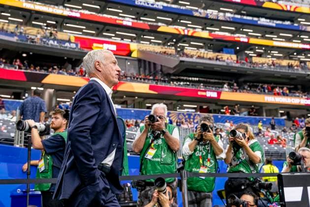 DALLAS - France national coach Didier Deschamps during the 2026 World Cup match between France and Spain at Dallas Stadium on July 14, 2026, in Dallas, United States. (Photo by Stefan Koops EYE4IMAGES DeFodi Images) - *** DALLAS: France national team coach Didier Deschamps during the 2026 World Cup match between France and Spain at Dallas Stadium on July 14, 2026, in Dallas, United States. Photo by Stefan Koops, EYE4IMAGES, DeFodi Images