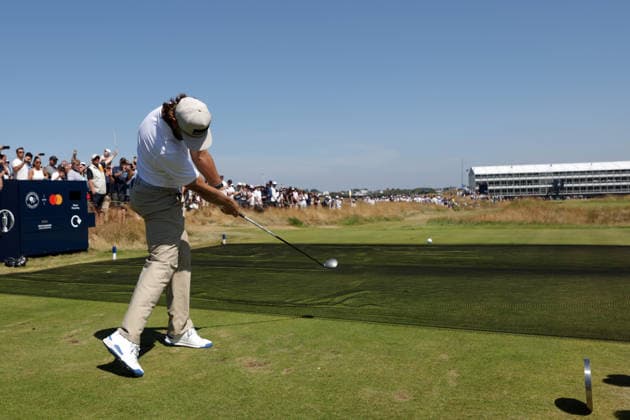 RECORD DATE NOT STATED 14th July 2026; Royal Birkdale Golf Club, Southport, Merseyside, England; The Open Championship Practice Day Three; Tommy Fleetwood (ENG) plays from the tee at the 15th hole DavidxBlunsden