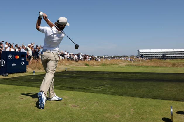 RECORD DATE NOT STATED 14th July 2026; Royal Birkdale Golf Club, Southport, Merseyside, England; The Open Championship Practice Day Three; Tommy Fleetwood (ENG) plays from the tee at the 15th hole DavidxBlunsden