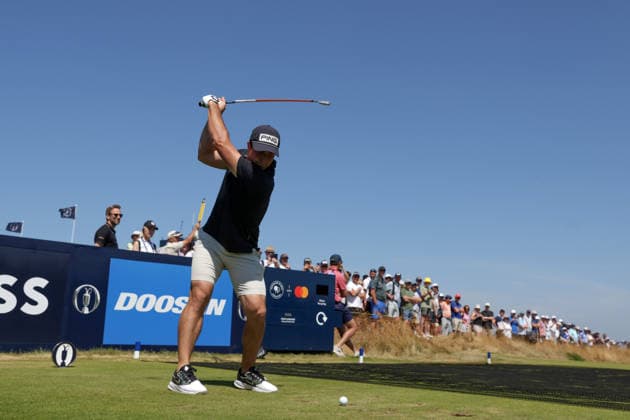 RECORD DATE NOT STATED 14th July 2026; Royal Birkdale Golf Club, Southport, Merseyside, England; The Open Championship Practice Day Three; Viktor Hovland (NOR) plays from the tee at the 15th hole DavidxBlunsden