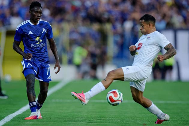 Football - UEFA Champion™s League - 1st qualifying round - PFC Levski vs Borac Banja Luka - 14.07.2026 SOFIA, BULGARIA - JULY 14: Oliver Kamdem, 71 of PFC Levski during the UEFA Champion™s League 2026 27 Qualifying Round first leg match between PFC Levski vs FK Borac (Banja Luka) at Georgi Asparuhov Stadium on July 14th, 2026 in Sofia, Bulgaria. Copyright: xYulianxTodorovx