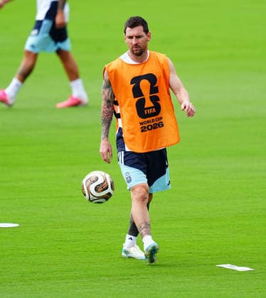 Argentina Training Session - FIFA World Cup, WM, Weltmeisterschaft, Fussball 2026 ATLANTA, GEORGIA - JULY 14: Argentina s Lionel Messi warms up prior to a training session ahead of the 2026 FIFA World Cup semifinal match against England in Atlanta, Georgia, United States, on July 14, 2026. Evrim Aydin Anadolu Georgia United States. Editorial use only. Please get in touch for any other usage.  Copyright: x2026xAnadoluxEvrimxAydinx