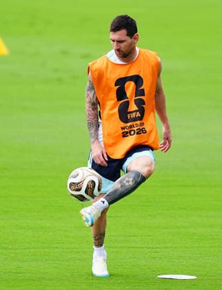 Argentina Training Session - FIFA World Cup, WM, Weltmeisterschaft, Fussball 2026 ATLANTA, GEORGIA - JULY 14: Argentina s Lionel Messi warms up prior to a training session ahead of the 2026 FIFA World Cup semifinal match against England in Atlanta, Georgia, United States, on July 14, 2026. Evrim Aydin Anadolu Georgia United States. Editorial use only. Please get in touch for any other usage.  Copyright: x2026xAnadoluxEvrimxAydinx