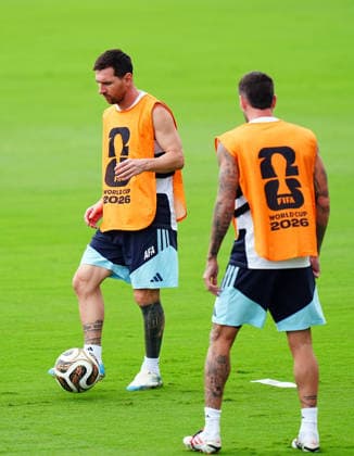 Argentina Training Session - FIFA World Cup, WM, Weltmeisterschaft, Fussball 2026 ATLANTA, GEORGIA - JULY 14: Argentina s Lionel Messi warms up prior to a training session ahead of the 2026 FIFA World Cup semifinal match against England in Atlanta, Georgia, United States, on July 14, 2026. Evrim Aydin Anadolu Georgia United States. Editorial use only. Please get in touch for any other usage.  Copyright: x2026xAnadoluxEvrimxAydinx