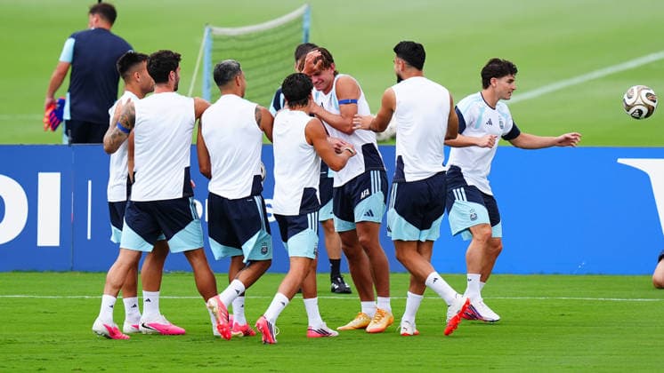 Argentina Training Session - FIFA World Cup, WM, Weltmeisterschaft, Fussball 2026 ATLANTA, GEORGIA - JULY 14: Argentine players attend the training session ahead of the FIFA World Cup 2026 Semi Final match against England in Atlanta, Georgia, United Staes on July 14, 2026. Evrim Aydin Anadolu Georgia United States. Editorial use only. Please get in touch for any other usage.  Copyright: x2026xAnadoluxEvrimxAydinx
