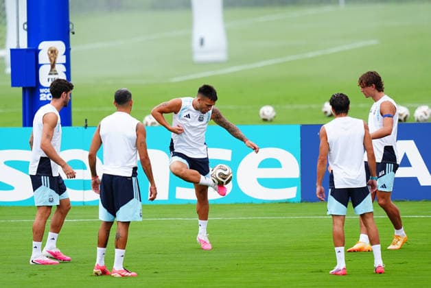 Argentina Training Session - FIFA World Cup, WM, Weltmeisterschaft, Fussball 2026 ATLANTA, GEORGIA - JULY 14: Argentina players take part in a training session ahead of the 2026 FIFA World Cup semifinal match in Atlanta, Georgia, United States, on July 14, 2026. Evrim Aydin Anadolu Atlanta United States. Editorial use only. Please get in touch for any other usage.  Copyright: x2026xAnadoluxEvrimxAydinx