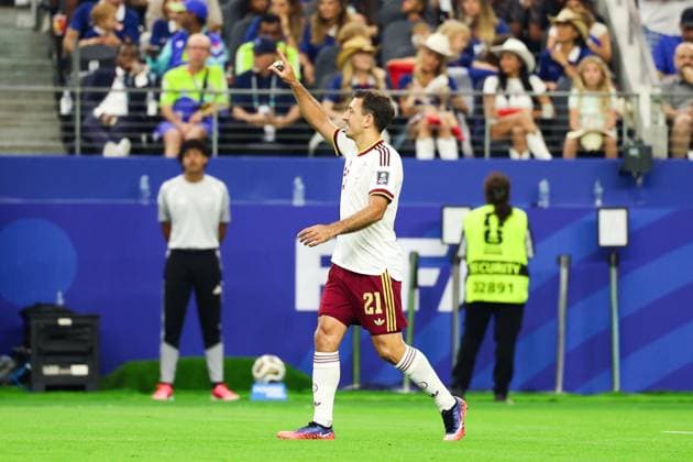 RECORD DATE NOT STATED FIFA World Cup, WM, Weltmeisterschaft, Fussball 2026 - Semifinal - France v Spain Mikel Oyarzabal player of Spain celebrates his goal during the FIFA World Cup semifinal match between France and Spain, at Dallas Stadium, in Texas, United States, on Tuesday, July 14, 2026.(Foto: William Volcov Brazil Photo Press IMAGO) Sports Arlington TX United States Copyright: xWILLIAMxVOLCOVx