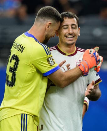 260714 goalkeeper Unai Simon and Mikel Oyarzabal of Spain during the FIFA World Cup, WM, Weltmeisterschaft, Fussball 2026 semifinal football match between France and Spain on July 14, 2026 in Dallas. Photo: Joel Marklund BILDBYRAN kod JM JM0827 bbeng fotboll football soccer fotball vm fotbolls-vm fotball-vm fotbolls-vm 2026 fifa world cup 2026 semifinal france frankrike spain spanien *** July 14, 2026: Goalkeeper Unai Simon and Mikel Oyarzabal of Spain during the 2026 FIFA World Cup soccer semifinal match between France and Spain on July 14, 2026 in Dallas. Photo by Joel Marklund, BILDBYRAN. Code: JM JM0827 bbeng soccer football soccer World Cup soccer World Cup 2026 FIFA World Cup 2026 semifinal France Spain  Copyright: JOELxMARKLUND BB260714JM043