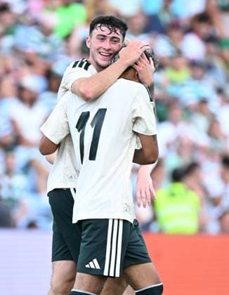 Camilo Duran of Celtic FC celebrates a goal Sporting Lisbon v Celtic, Pre Season Friendly, Football, Estadio Algarve, Portugal - 14 Jul 2026Algarve Estadio Algarve Portugal EDITORIAL USE ONLY No use with unauthorised audio, video, data, fixture lists, club league logos or live services. Online in-match use limited to 120 images, no video emulation. No use in betting, games or single club league player publications.  Copyright: xZedxJameson Shutterstockx 16990599be