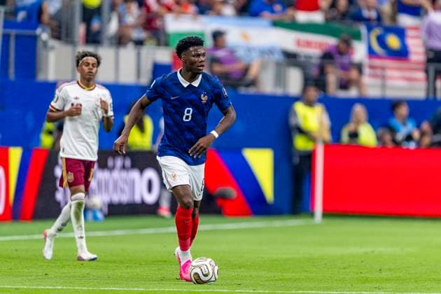 DALLAS - Aurelien Tchouameni of France during the 2026 World Cup match between France and Spain at Dallas Stadium on July 14, 2026, in Dallas, United States. (Photo by Stefan Koops EYE4IMAGES DeFodi Images) - *** DALLAS: Aurelien Tchouameni of France during the 2026 World Cup match between France and Spain at Dallas Stadium on July 14, 2026, in Dallas, United States. Photo by Stefan Koops, EYE4IMAGES, DeFodi Images