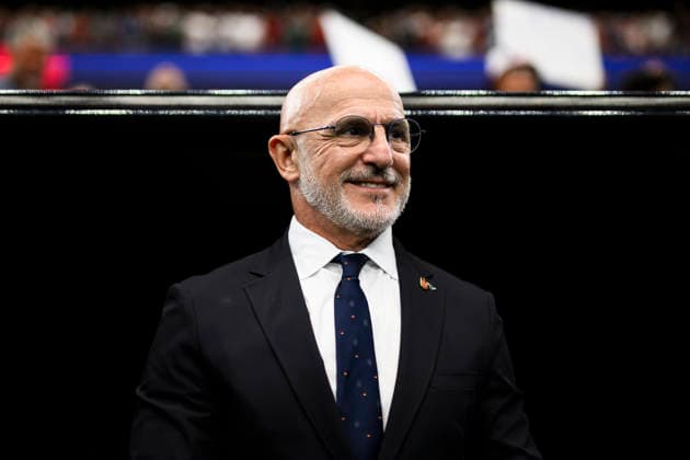France v Spain - FIFA World Cup, WM, Weltmeisterschaft, Fussball 2026 Luis de la Fuente, head coach of Spain, smiles prior to the FIFA World Cup 2026 semi final football match between France and Spain. Arlington United States Copyright: xNicolòxCampox