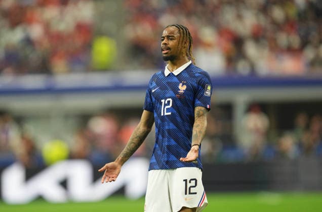 Bradley Barcola (France) during France and Spain, Semi final FIFA World Cup, WM, Weltmeisterschaft, Fussball 2026, Dallas Stadium, Dallas, USA on July 14, 2026. Thor Wegner DeFodi Images. (Photo by DeFodi Images) - *** Bradley Barcola of France during the France vs. Spain semifinal match at the 2026 FIFA World Cup, Dallas Stadium, Dallas, USA, on July 14, 2026. Photo by DeFodi Images (Thor Wegner)