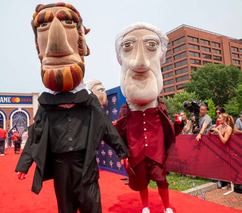 July 14, 2026, Philadelphia, Pennsylvania, United States: Team Mascots on the All Star Red Carpet show presented by Mastercard at the Independence Mall in Philadelphia Pa Philadelphia United States - ZUMArf1_ 20260714_zaf_rf1_004 Copyright: xRickyxFitchettx