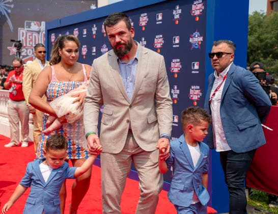 July 14, 2026, Philadelphia, Pennsylvania, United States: KYLE SCHWARBER on the All Star Red Carpet show presented by Mastercard at the Independence Mall in Philadelphia Pa Philadelphia United States - ZUMArf1_ 20260714_zaf_rf1_026 Copyright: xRickyxFitchettx