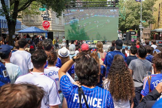 People watch Spain vs France during Bastille Day celebration in New York People watch the Spain vs France World Cup game during the Maison Provence Bastille Day celebration and World Cup watch party in the Brooklyn borough of New York, New York, USA, 14 July 2026. NEW YORK NEW YORK UNITED STATES  Copyright: xSARAHxYENESELx