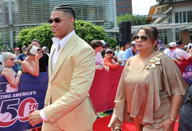 Juan Soto 22 of the New York Mets arrives on the red carpet at the 2026 MLB, Baseball Herren, USA All Star Red Carpet Show in Philadelphia, Pennsylvania, on Tuesday, July 14, 2026.  PHI202607142011 LAURENCExKESTERSON
