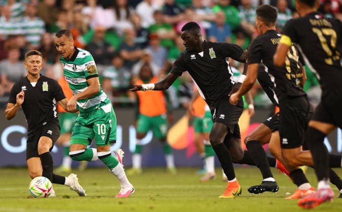 UEFA Champions League First Qualifying Round Second Leg, Tallaght Stadium, Dublin 14 7 2026 Shamrock Rovers vs Floriana Rover™s Graham Burke scores his sides fourth goal Graham Burke scores his sides fourth goal 14 7 2026  Copyright: xx JFD13022