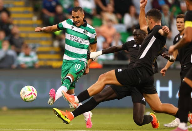 UEFA Champions League First Qualifying Round Second Leg, Tallaght Stadium, Dublin 14 7 2026 Shamrock Rovers vs Floriana Rover™s Graham Burke scores his sides fourth goal Graham Burke scores his sides fourth goal 14 7 2026  Copyright: xx JFD13047