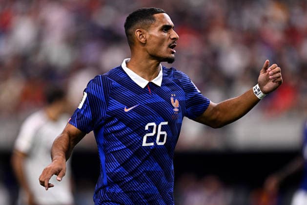 2026-07-14 France v Spain - Semi Final - FIFA World Cup, WM, Weltmeisterschaft, Fussball 2026 ARLINGTON, UNITED STATES - JULY 14: Maxence Lacroix of France during the Semi Final - FIFA World Cup 2026 match between France and Spain at Dallas Stadium on July 14, 2026 in Arlington, Texas. (Photo by Pablo Morano BSR Agency) Arlington United States Content not available for redistribution in The Netherlands directly or indirectly through any third parties. Copyright: xBSRxAgencyx