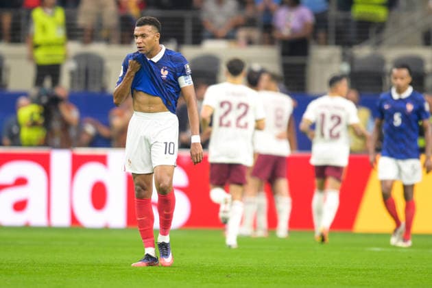 Fußball, WM 2026, 20260714, Frankreich - Spanien. Im Bild Tor 0:1, Kylian MBAPPE (Frankreich, 10). Dallas Dallas-Stadion Texas Vereinigte Staaten von Amerika *** Soccer, 2026 World Cup, 20260714, France vs. Spain; Pictured: Goal 0-1, Kylian Mbappé (France), 10, Dallas, Dallas Stadium, Texas, United States of America Copyright: Passion2Press MarkusxFischerx