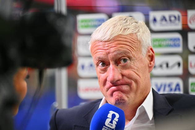 FIFA World Cup, WM, Weltmeisterschaft, Fussball 2026 semifinals - France vs Spain France s head coach Didier Deschamps is interviewed after losing the FIFA World Cup 2026 semifinals match France against Spain, in Dallas, USA, 14 July 2026. DALLAS United States  Copyright: xSAMxWASSONx