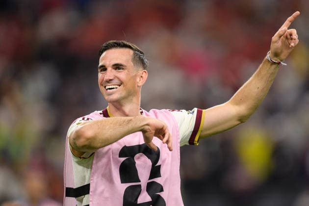 Fußball, WM 2026, 20260714, Frankreich - Spanien. Im Bild Schlussjubel, Fabian RUIZ (Spanien, 8). Dallas Dallas-Stadion Texas Vereinigte Staaten von Amerika *** Soccer, 2026 World Cup, 20260714, France vs. Spain; pictured: victory celebration, Fabian RUIZ (Spain), 8, Dallas, Dallas Stadium, Texas, United States of America Copyright: Passion2Press MarkusxFischerx