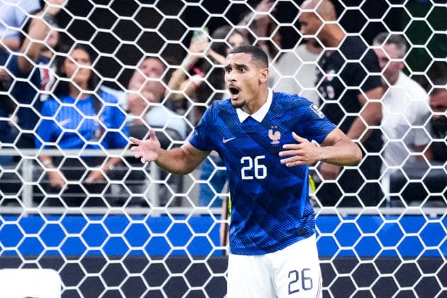 Maxence Lacroix of France reacts during a FIFA Men’s World Cup 2026 semi-final football match between France and Spain at Dallas Stadium, in Arlington on July 14th 2026 (Photo by Alexandra Fechete SPP)  Copyright: xAlexandraxFechete SPPx Sportspressphoto_SPR190766