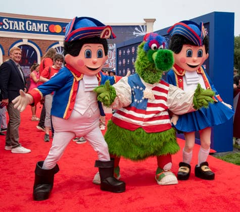 July 14, 2026, Philadelphia, Pennsylvania, United States: Team Mascots on the All Star Red Carpet show presented by Mastercard at the Independence Mall in Philadelphia Pa Philadelphia United States - ZUMArf1_ 20260714_zaf_rf1_039 Copyright: xRickyxFitchettx