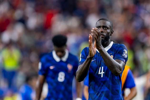 DALLAS - Dayot Upamecano of France during the 2026 World Cup match between France and Spain at Dallas Stadium on July 14, 2026, in Dallas, United States. (Photo by Stefan Koops EYE4IMAGES DeFodi Images) - *** DALLAS Dayot Upamecano of France during the 2026 World Cup match between France and Spain at Dallas Stadium on July 14, 2026, in Dallas, United States Photo by Stefan Koops EYE4IMAGES DeFodi Images