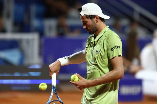 Titouan Droguet v Alexander Blockx: ATP, Tennis Herren Croatia Open Umag Titouan Droguet of France competes during the first round match against Alexander Blockx of Belgium at the ATP Croatia Open Umag at Stadium Goran Ivanisevic on July 14, 2026. in Umag, Croatia.  SreckoxNiketic PIXSELL