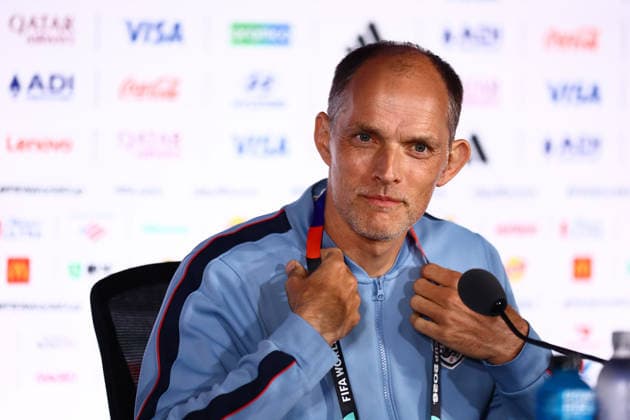 Thomas Tuchel head coach of England England press conference, PK, Pressekonferenz 2026 FIFA World Cup, WM, Weltmeisterschaft, Fussball Football, Atlanta Stadium, Atlanta, Georgia, USA - 14 Jul 2026Atlanta Atlanta Stadium Georgia (GA) United States of America  Copyright: xMichaelxZemanek Shutterstockx 16991159a