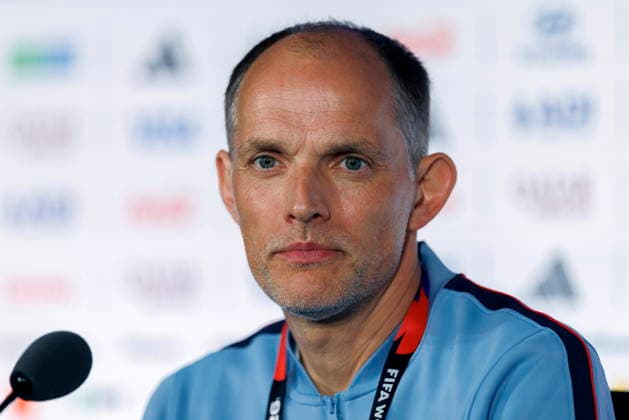 FIFA World Cup, WM, Weltmeisterschaft, Fussball 2026 - England press conference, PK, Pressekonferenz England™s head coach Thomas Tuchel gives a press conference in Atlanta, Georgia, USA, 14 July 2026. England will face Argentina on 15 July in thier FIFA World Cup 2026 semi final match. Atlanta GEORGIA United States  Copyright: xWILLxOLIVERx