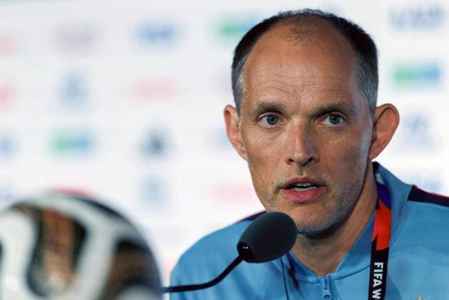 FIFA World Cup, WM, Weltmeisterschaft, Fussball 2026 - England press conference, PK, Pressekonferenz England™s head coach Thomas Tuchel gives a press conference in Atlanta, Georgia, USA, 14 July 2026. England will face Argentina on 15 July in thier FIFA World Cup 2026 semi final match. Atlanta GEORGIA United States  Copyright: xWILLxOLIVERx