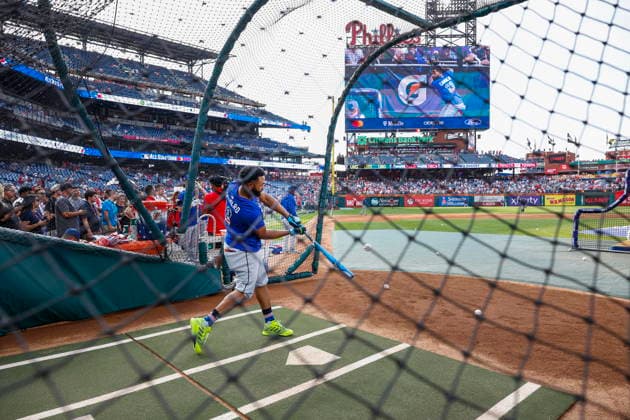 2026 Major League Baseball All Star game Tampa Bay Rays Junior Caminero takes batting practice before the 2026 Major League Baseball All-Star Game at Citizens Bank Park in Philadelphia, Pennsylvania, USA, 14 July 2026. PHILADELPHIA PENNSYLVANIA USA  Copyright: xSTEVENxM.xFALKx