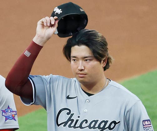 Chicago White Sox Munetaka Mura is introduced before the start of the 2026 MLB, Baseball Herren, USA All-Star Game at Citizens Bank Park in Philadelphia, Pennsylvania, on Tuesday, July 14, 2026.  PHI20260714901 LAURENCExKESTERSON