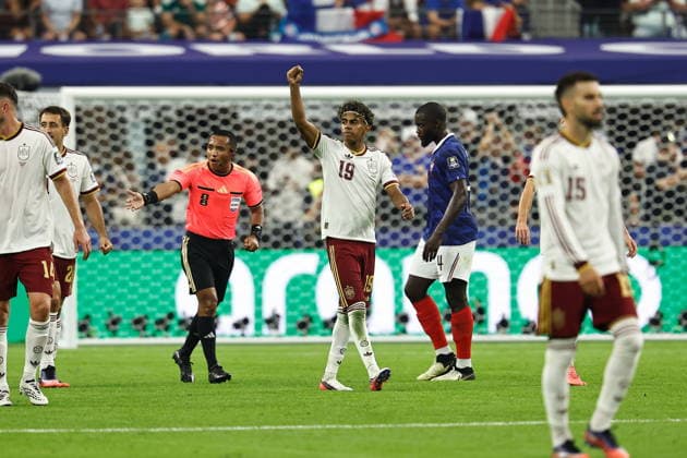 Lamine Yamal (ESP), JULY 14, 2026 - Football Soccer : Yamal celebrate after Oyarzabal s goal during FIFA World Cup, WM, Weltmeisterschaft, Fussball 2026 Semi-finals match between France - Spain at the Dallas Stadium in Arlington, United States. Noxthirdxpartyxsales  aflo_338045872 MutsuxKawamorix