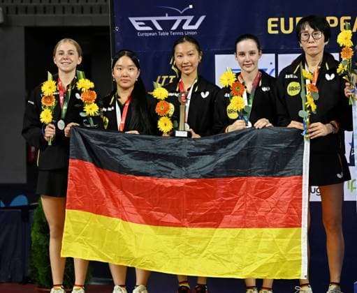 Ceremony U15 Girls Silver Germany EYC-2026-1407-1341ms 2026 European Youth Table tennis, Tischtennis Championships in Multiusos de Gondomar in Gondomar, Portugal Ceremony U15 Girls Silver Germany EYC-2026-1407-1341ms - 14th of July 2026 at the European Youth Table Tennis Championships U15 and U19 in Gondomar, district of Porto, Portugal (Photo by Manfred Schillings) Gondomar Multiusos de Gondomar Portugal *** U15 Girls Silver Medal Ceremony, Germany, EYC 2026, 1407, 1341ms, 2026 European Youth Table Tennis Championships at Multiusos de Gondomar in Gondomar, Portugal Ceremony U15 Girls Silver Germany EYC 2026 1407 1341ms July 14, 2026, at the European Youth Table Tennis Championships U15 and U19 in Gondomar, in the district of Porto, Portugal Photo by Manfred Schillings Gondomar Multiusos de Gondomar Portugal