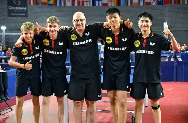 Germany U15 Boys EYC-2026-1307-3593ms 2026 European Youth Table tennis, Tischtennis Championships in Multiusos de Gondomar in Gondomar, Portugal Germany U15 Boys EYC-2026-1307-3593ms - 14th of July 2026 at the European Youth Table Tennis Championships U15 and U19 in Gondomar, district of Porto, Portugal (Photo by Manfred Schillings) Gondomar Multiusos de Gondomar Portugal *** Germany U15 Boys EYC 2026 1307 3593ms 2026 European Youth Table Tennis Championships at Multiusos de Gondomar in Gondomar, Portugal Germany U15 Boys EYC 2026 1307 3593ms July 14, 2026, at the European Youth Table Tennis Championships (U15 and U19) in Gondomar, in the district of Porto, Portugal Photo by Manfred Schillings Gondomar Multiusos de Gondomar Portugal