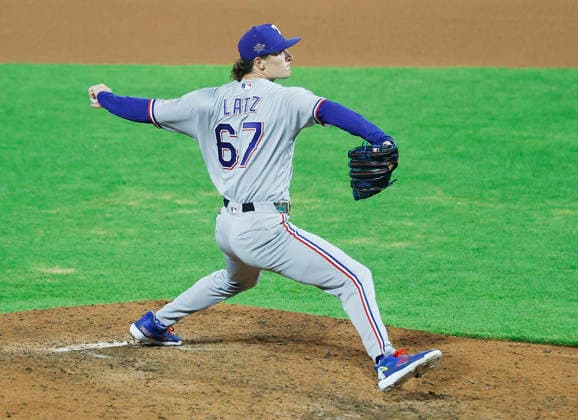 American League relief pitcher Jacob Latz throws in the seventh inning against the National League in the 2026 MLB, Baseball Herren, USA All-Star Game at Citizens Bank Park in Philadelphia, Pennsylvania, on Tuesday, July 14, 2026.  PHI20260714945 LAURENCExKESTERSON
