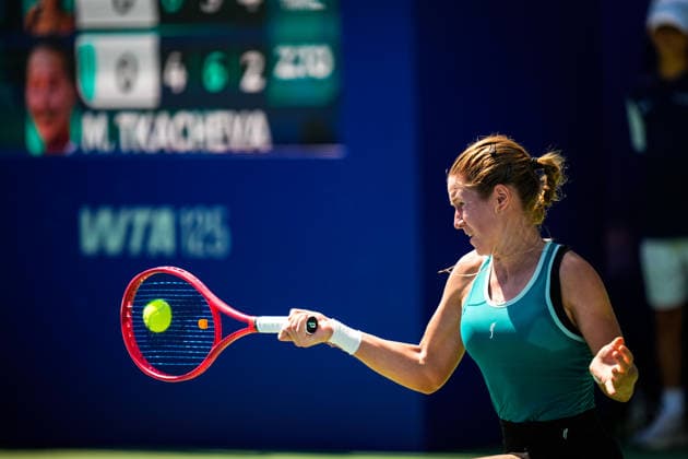 ENKA Open WTA, Tennis Damen 125 Anastasia Zakharova of Russia competes against Mariia Tkacheva of Russia during the round of 32 match at the WTA 125 ENKA Open at ENKA Sports Club in Istanbul, Turkey, on July 14, 2026. Istanbul Turkey  Copyright: xYagizxGurtugx originalFilename:gurtug-wta125en260714_npqUg.jpg