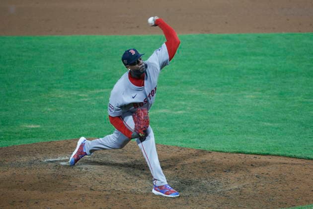 2026 Major League Baseball All Star game Boston Red Sox pitcher Aroldis Chapman throws during the 2026 Major League Baseball All-Star Game at Citizens Bank Park in Philadelphia, Pennsylvania, USA, 14 July 2026. PHILADELPHIA PENNSYLVANIA USA  Copyright: xSTEVENxM.xFALKx