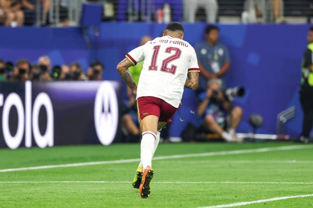 July 14, 2026, USA: Pedro Porro player of Spain celebrates his goal during the FIFA World Cup, WM, Weltmeisterschaft, Fussball semifinal match between France and Spain, at Dallas Stadium, in Texas, United States, on Tuesday, July 14, 2026. USA - ZUMAc233 0861642422st Copyright: xVanessaxCarvalhox