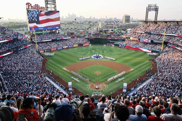 Baseball: MLB, Baseball Herren, USA All-Star Game A ceremony is held at Citizens Bank Park in Philadelphia on July 14, 2026, ahead of Major League Baseball s All-Star Game between the American League and the National League.  A14AA0005623126P