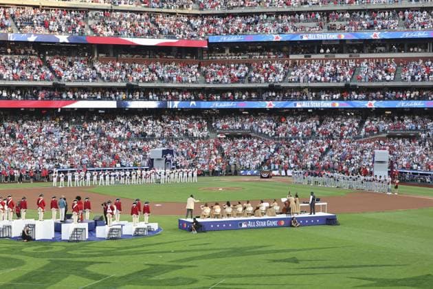 Baseball: MLB, Baseball Herren, USA All-Star Game A ceremony is held at Citizens Bank Park in Philadelphia on July 14, 2026, ahead of Major League Baseball s All-Star Game between the American League and the National League.  A14AA0005623129P