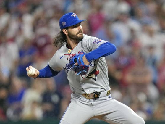 Baseball: MLB, Baseball Herren, USA All-Star Game The American League s Dylan Cease of the Toronto Blue Jays starts in the Major League Baseball All-Star Game against the National League at Citizens Bank Park in Philadelphia on July 14, 2026.  A14AA0005623158P