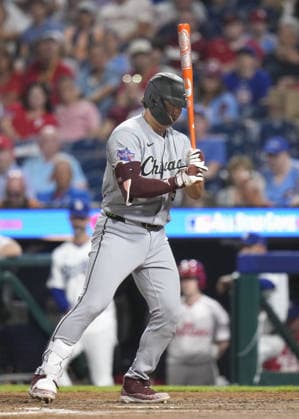 Baseball: MLB, Baseball Herren, USA All-Star Game The American League s Munetaka Murakami of the Chicago White Sox strikes out swinging during the ninth inning of the Major League Baseball All-Star Game against the National League at Citizens Bank Park in Philadelphia on July 14, 2026.  A14AA0005623169P